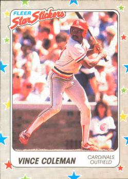 1988 Fleer Sticker Baseball Cards        117     Vince Coleman